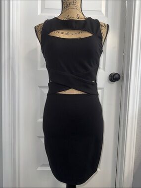 bebe Black Mini Dress with Cutout Waist